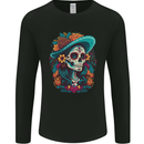 Los Muertos Day of the Dead Sugar Skull Mens Long Sleeve T-Shirt Black