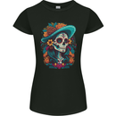 Los Muertos Day of the Dead Sugar Skull Womens Petite Cut T-Shirt Black