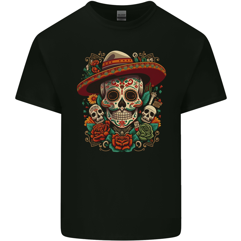 Los Muertow Sugar Skull Day of the Dead Kids T-Shirt Childrens Black
