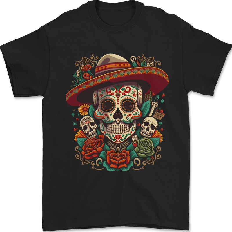Los Muertow Sugar Skull Day of the Dead Mens T-Shirt 100% Cotton Black