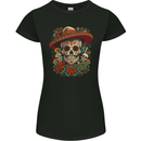 Los Muertow Sugar Skull Day of the Dead Womens Petite Cut T-Shirt Black