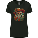 Los Muertow Sugar Skull Day of the Dead Womens Wider Cut T-Shirt Black