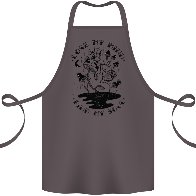 Lose My Mind Funny Magic Mushrooms Drugs Cotton Apron 100% Organic Dark Grey