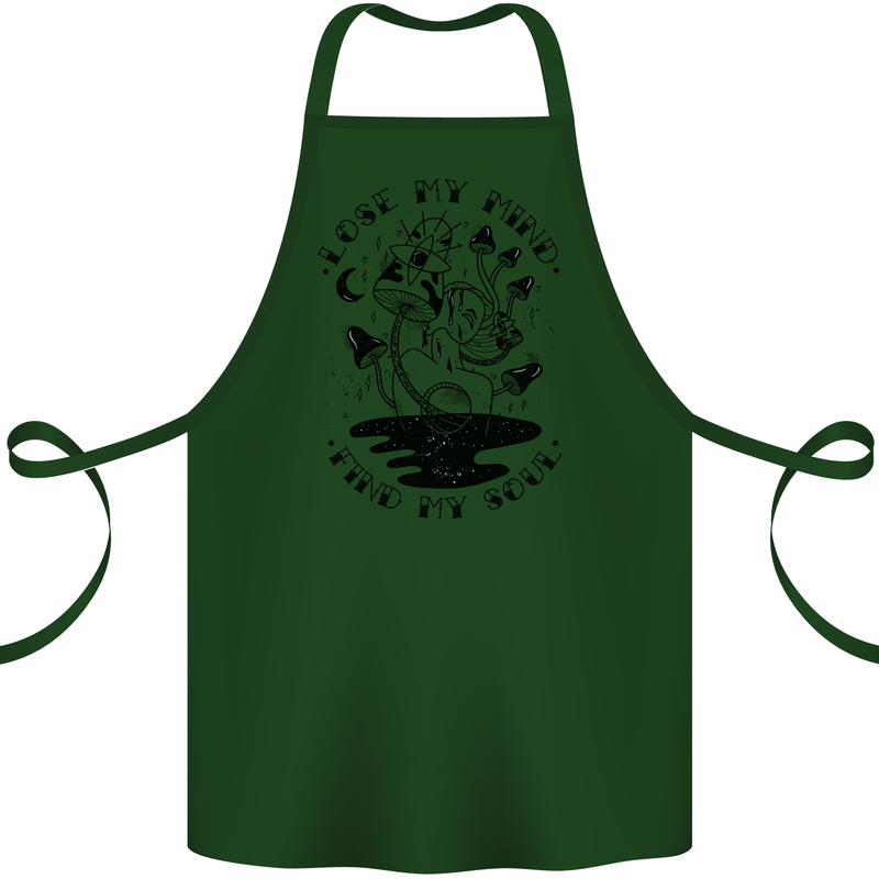 Lose My Mind Funny Magic Mushrooms Drugs Cotton Apron 100% Organic Forest Green