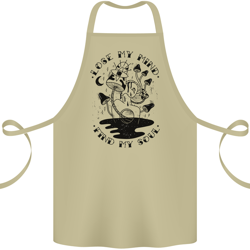 Lose My Mind Funny Magic Mushrooms Drugs Cotton Apron 100% Organic Khaki