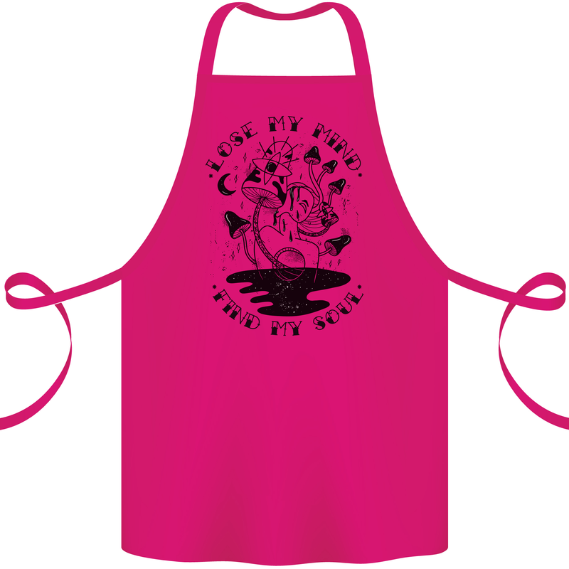Lose My Mind Funny Magic Mushrooms Drugs Cotton Apron 100% Organic Pink