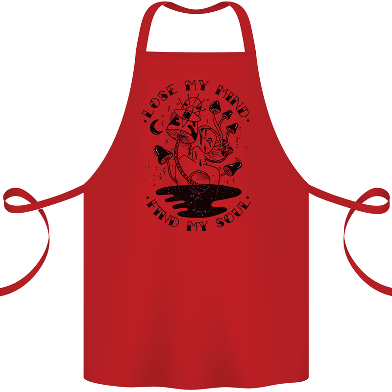 Lose My Mind Funny Magic Mushrooms Drugs Cotton Apron 100% Organic Red