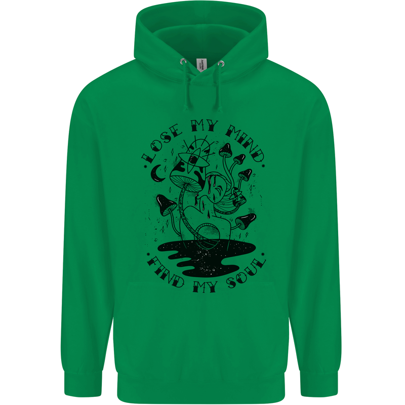 Lose My Mind Funny Magic Mushrooms Drugs Mens 80% Cotton Hoodie Irish Green