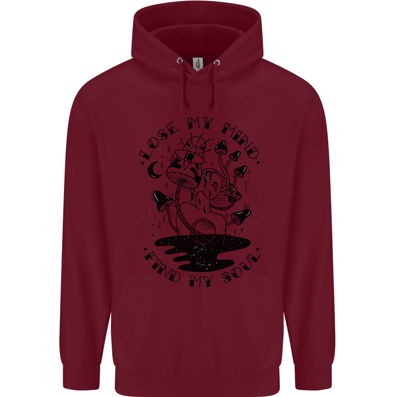 Lose My Mind Funny Magic Mushrooms Drugs Mens 80% Cotton Hoodie Maroon