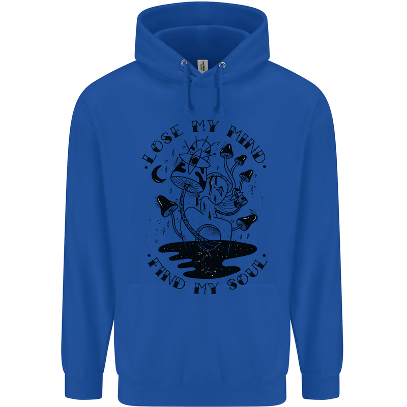 Lose My Mind Funny Magic Mushrooms Drugs Mens 80% Cotton Hoodie Royal Blue