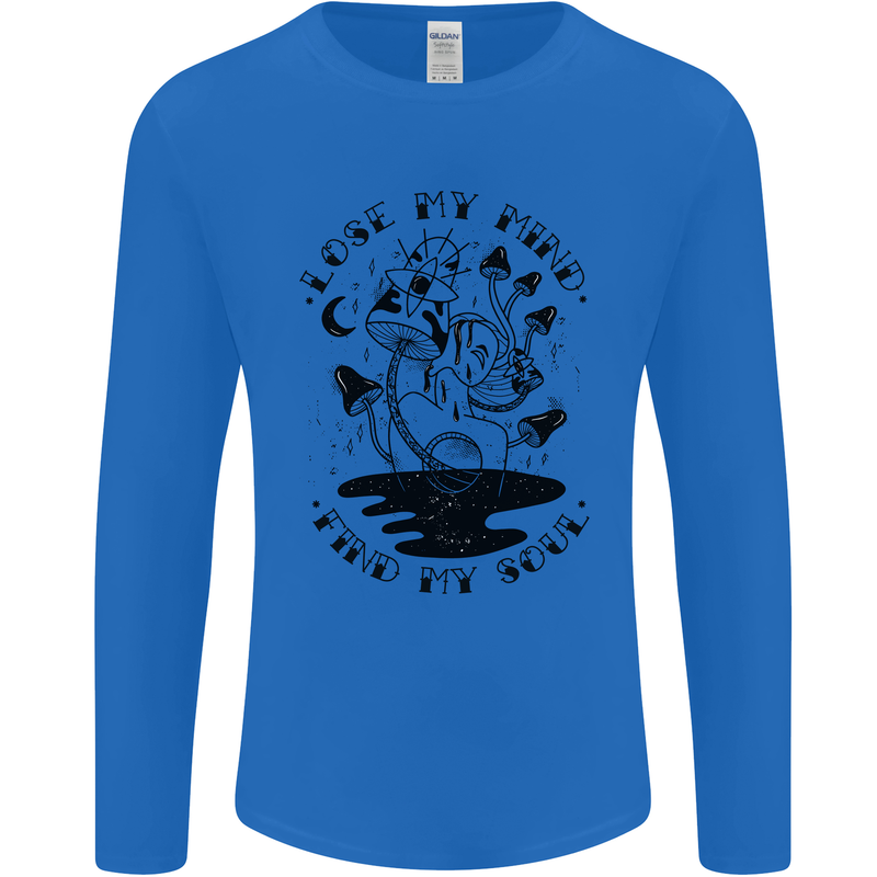 Lose My Mind Funny Magic Mushrooms Drugs Mens Long Sleeve T-Shirt Royal Blue