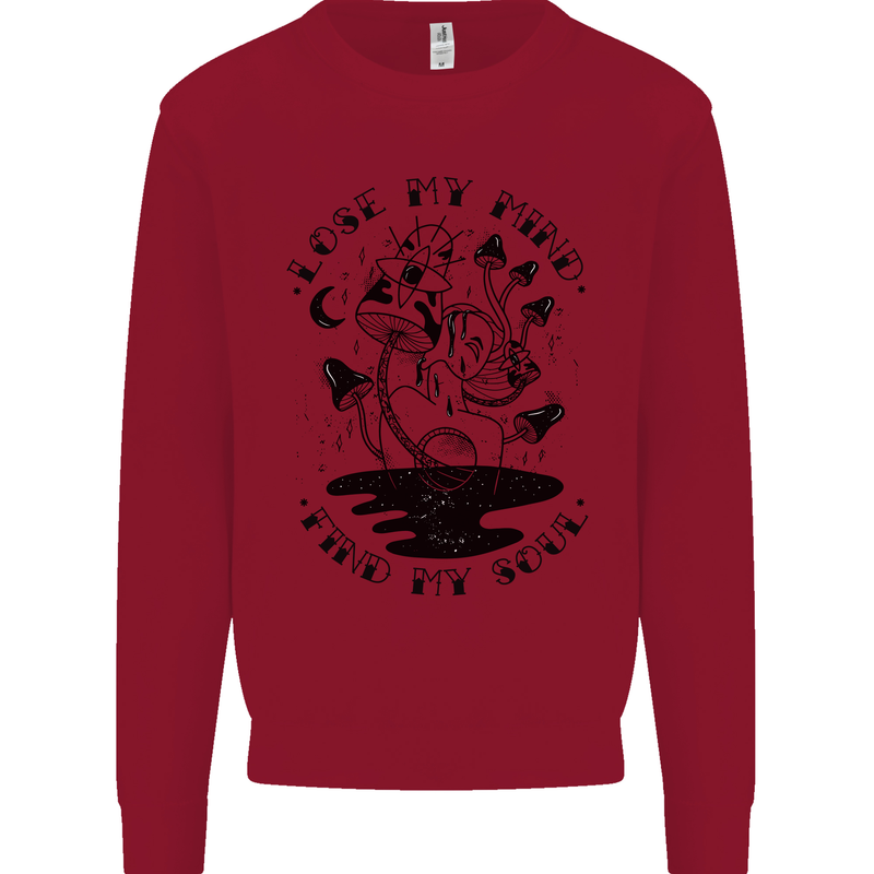 Lose My Mind Funny Magic Mushrooms Drugs Mens Sweatshirt Jumper Red