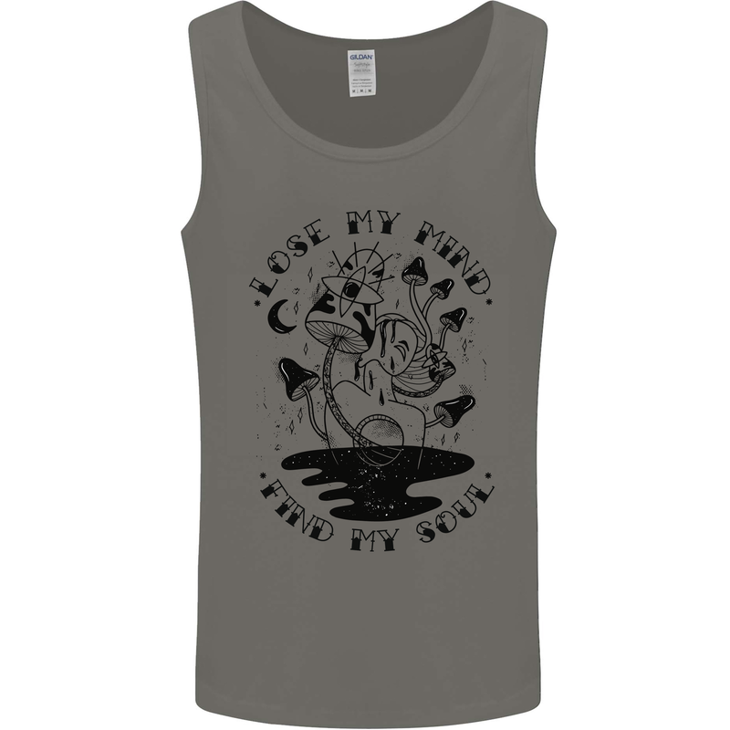 Lose My Mind Funny Magic Mushrooms Drugs Mens Vest Tank Top Charcoal