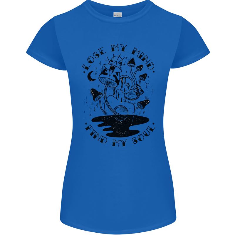 Lose My Mind Funny Magic Mushrooms Drugs Womens Petite Cut T-Shirt Royal Blue