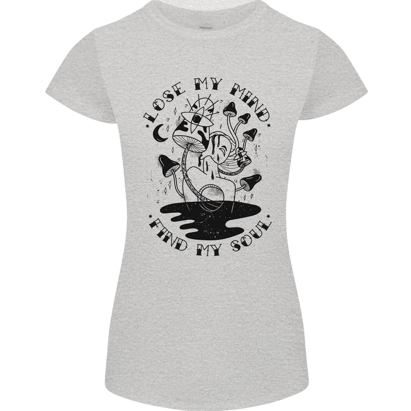 Lose My Mind Funny Magic Mushrooms Drugs Womens Petite Cut T-Shirt Sports Grey
