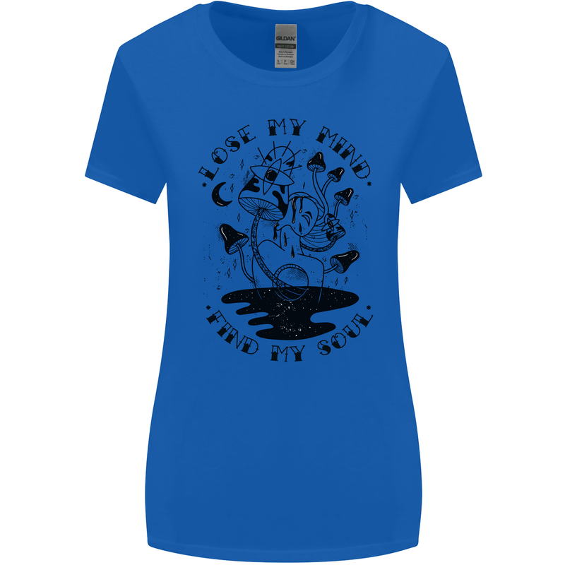 Lose My Mind Funny Magic Mushrooms Drugs Womens Wider Cut T-Shirt Royal Blue