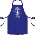Lose My Mind Magic Mushrooms LSD Trippy Cotton Apron 100% Organic Royal Blue
