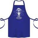 Lose My Mind Magic Mushrooms LSD Trippy Cotton Apron 100% Organic Royal Blue