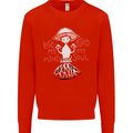 Lose My Mind Magic Mushrooms LSD Trippy Kids Sweatshirt Jumper Bright Red