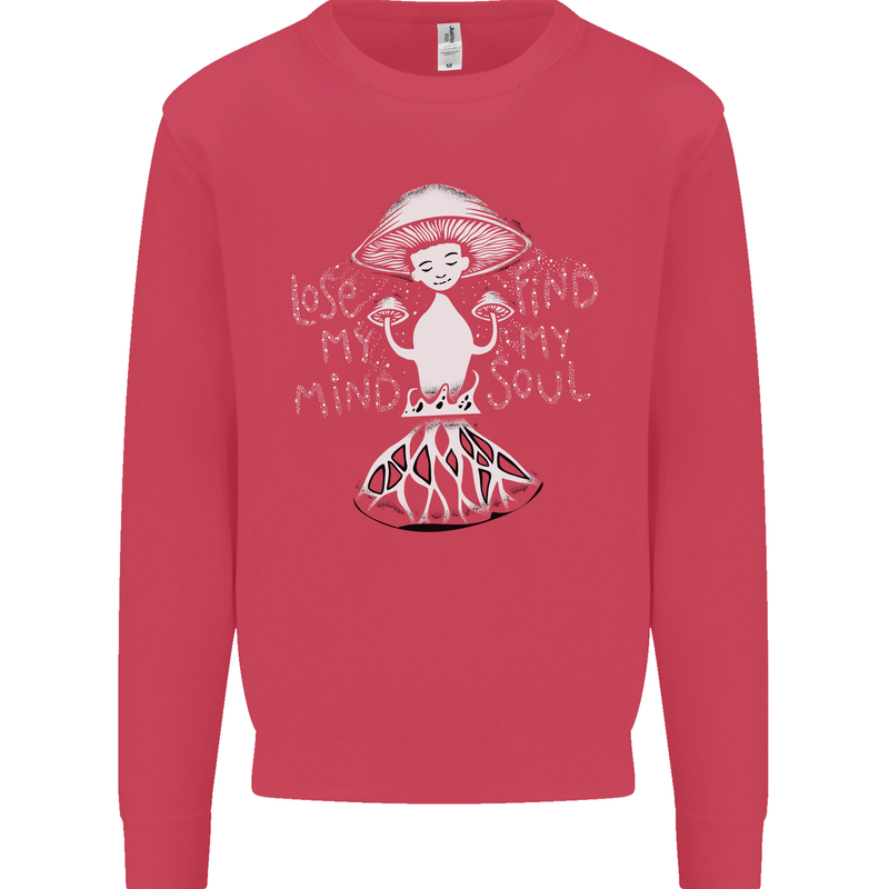 Lose My Mind Magic Mushrooms LSD Trippy Kids Sweatshirt Jumper Heliconia