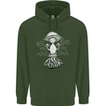 Lose My Mind Magic Mushrooms LSD Trippy Mens 80% Cotton Hoodie Forest Green
