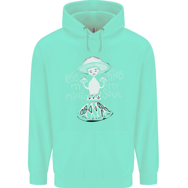 Lose My Mind Magic Mushrooms LSD Trippy Mens 80% Cotton Hoodie Peppermint