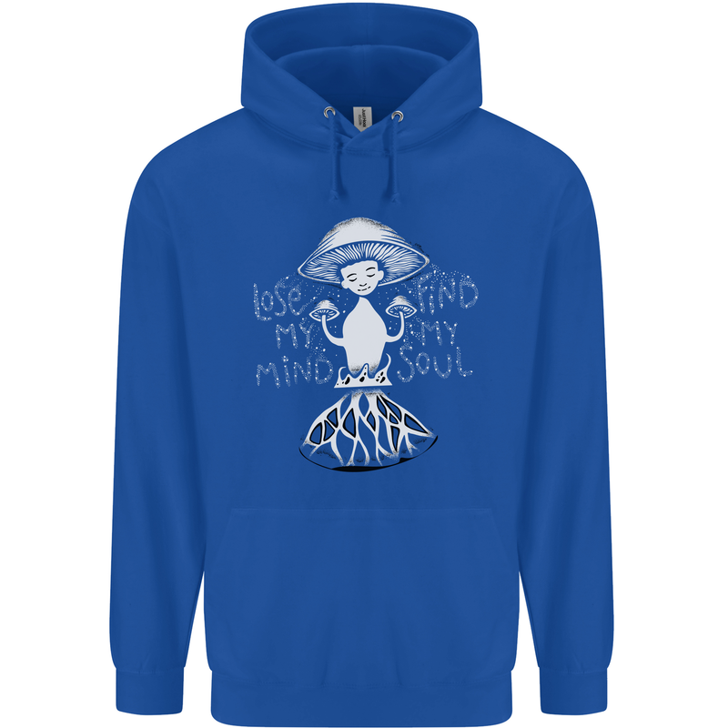 Lose My Mind Magic Mushrooms LSD Trippy Mens 80% Cotton Hoodie Royal Blue