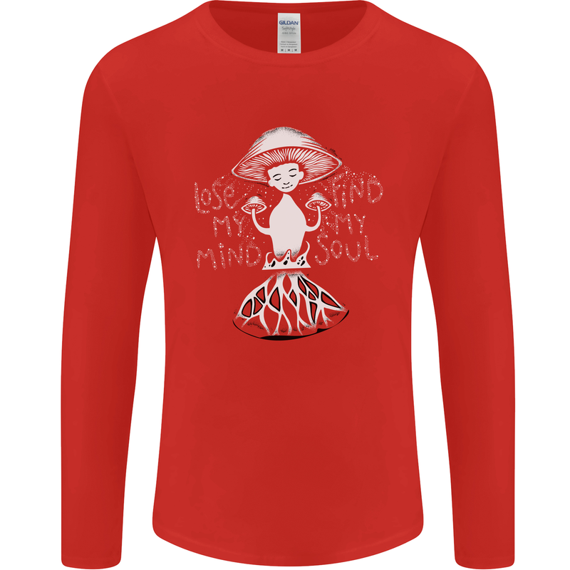 Lose My Mind Magic Mushrooms LSD Trippy Mens Long Sleeve T-Shirt Red