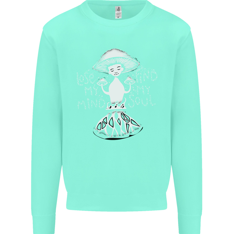 Lose My Mind Magic Mushrooms LSD Trippy Mens Sweatshirt Jumper Peppermint