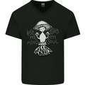 Lose My Mind Magic Mushrooms LSD Trippy Mens V-Neck Cotton T-Shirt Black