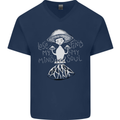 Lose My Mind Magic Mushrooms LSD Trippy Mens V-Neck Cotton T-Shirt Navy Blue