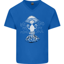 Lose My Mind Magic Mushrooms LSD Trippy Mens V-Neck Cotton T-Shirt Royal Blue