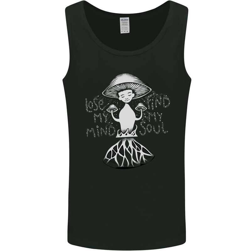 Lose My Mind Magic Mushrooms LSD Trippy Mens Vest Tank Top Black