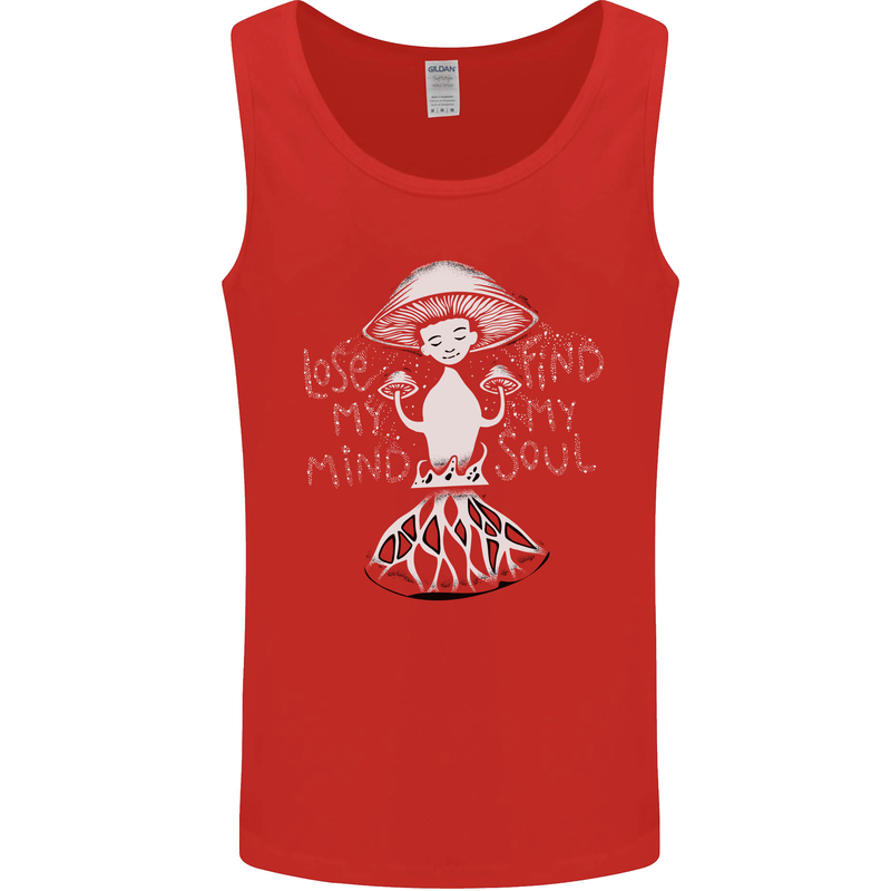Lose My Mind Magic Mushrooms LSD Trippy Mens Vest Tank Top Red