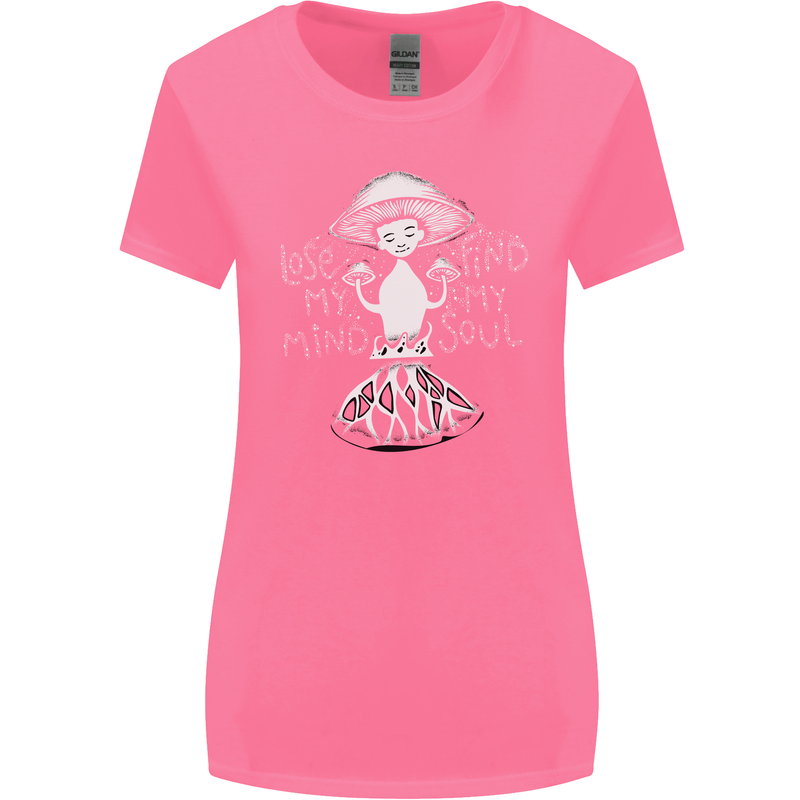 Lose My Mind Magic Mushrooms LSD Trippy Womens Wider Cut T-Shirt Azalea