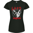 Lost Angels Demonc Evil Cat Heavy Metal Womens Petite Cut T-Shirt Black