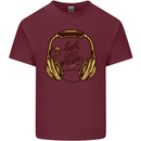 Lost in Music DJ DJing Headphones Dance Mens Cotton T-Shirt Tee Top Maroon