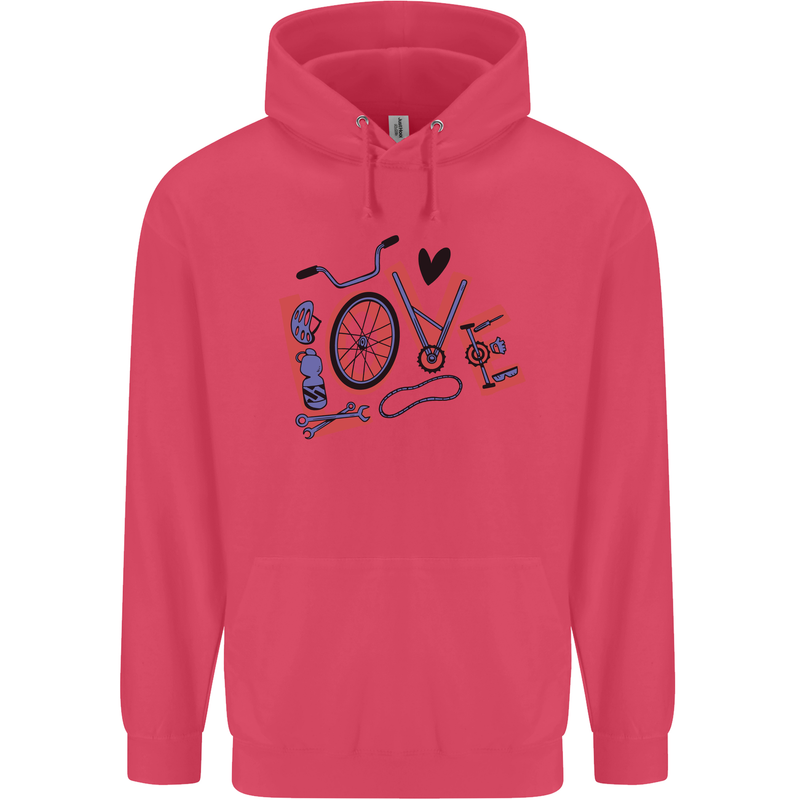 Love Cycling Funny Bicycle Bike Childrens Kids Hoodie Heliconia