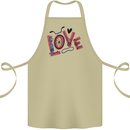 Love Cycling Funny Bicycle Bike Cotton Apron 100% Organic Khaki