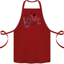 Love Cycling Funny Bicycle Bike Cotton Apron 100% Organic Maroon