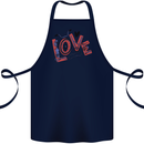 Love Cycling Funny Bicycle Bike Cotton Apron 100% Organic Navy Blue