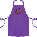 Love Cycling Funny Bicycle Bike Cotton Apron 100% Organic Purple