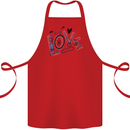 Love Cycling Funny Bicycle Bike Cotton Apron 100% Organic Red