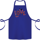 Love Cycling Funny Bicycle Bike Cotton Apron 100% Organic Royal Blue