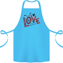 Love Cycling Funny Bicycle Bike Cotton Apron 100% Organic Turquoise
