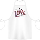 Love Cycling Funny Bicycle Bike Cotton Apron 100% Organic White