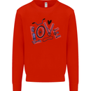 Love Cycling Funny Bicycle Bike Kids Sweatshirt Jumper Bright Red