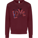 Love Cycling Funny Bicycle Bike Kids Sweatshirt Jumper Maroon