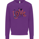 Love Cycling Funny Bicycle Bike Kids Sweatshirt Jumper Purple