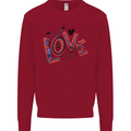 Love Cycling Funny Bicycle Bike Kids Sweatshirt Jumper Red
